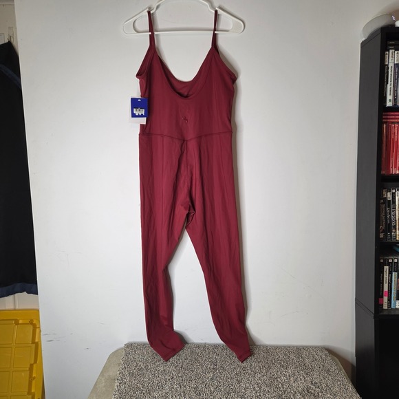 Joy Lab Pants - Joy Lab Wine Red Standard Fit Bodysuit Activewear Jumpsuit NWT Large